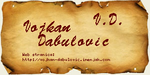 Vojkan Dabulović vizit kartica